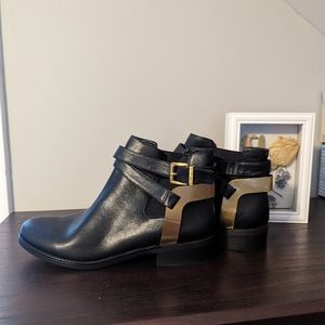 BCBGeneration Black and Gold Ankle Boots Size 11M